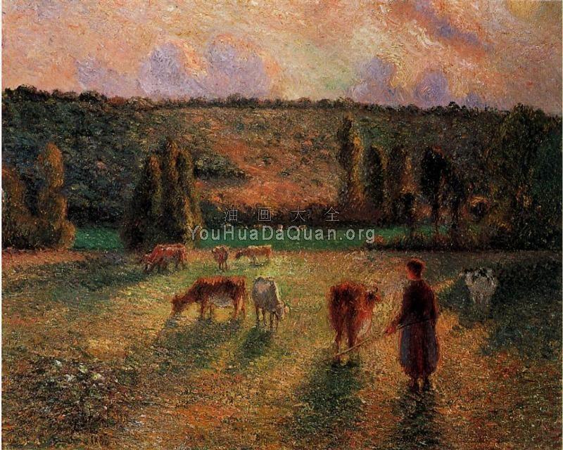 Cowherd at Eragny - 卡米耶·毕沙罗